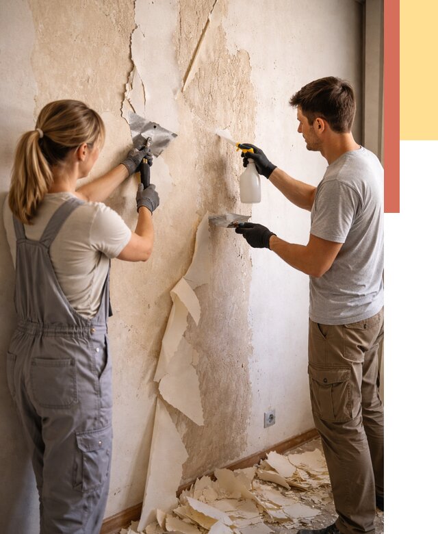 Снятие старых обоев в Жигулевске от 5312 руб. под ключ недорого | ОТДЕЛОЧНИК-Жгл