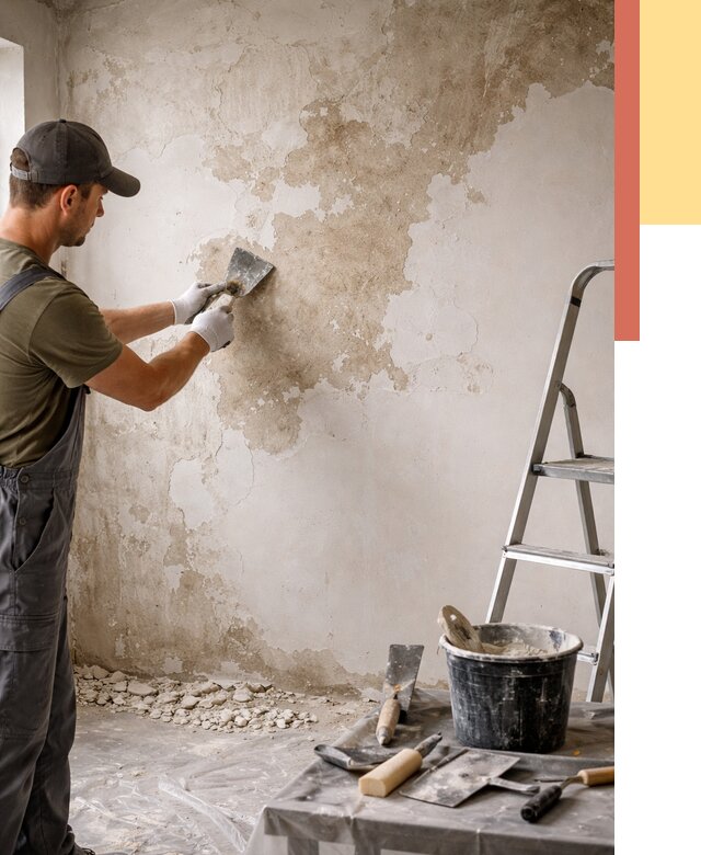 Снятие старой шпаклевки в Жигулевске от 1872 руб. — быстро и недорого | ОТДЕЛОЧНИК-Жгл