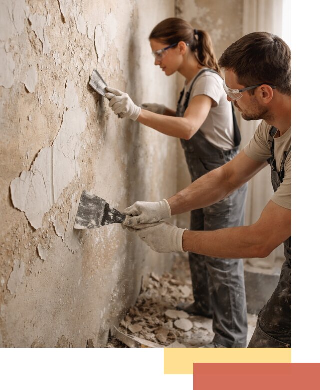 Снятие старой шпаклевки и подготовка поверхностей в Жигулевске