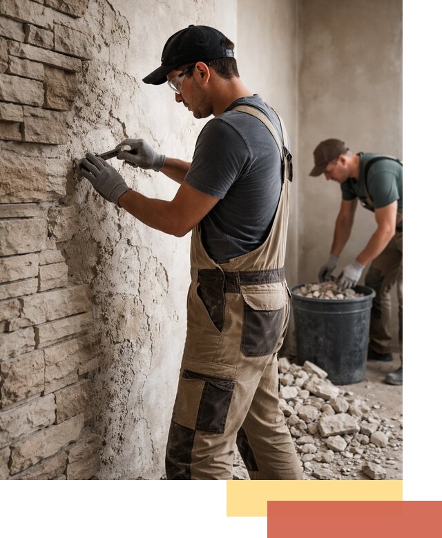 Демонтаж декоративного камня в Жигулевске профессионально и безопасно