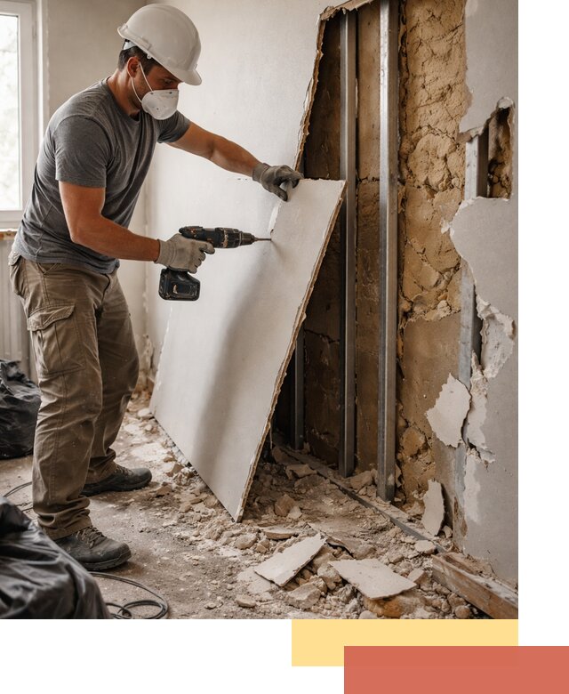 Демонтаж гипсокартона со стен в Жигулевске качественно и быстро