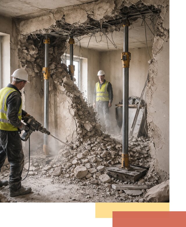 Снос несущих стен в Жигулевске с гарантией безопасности и качества