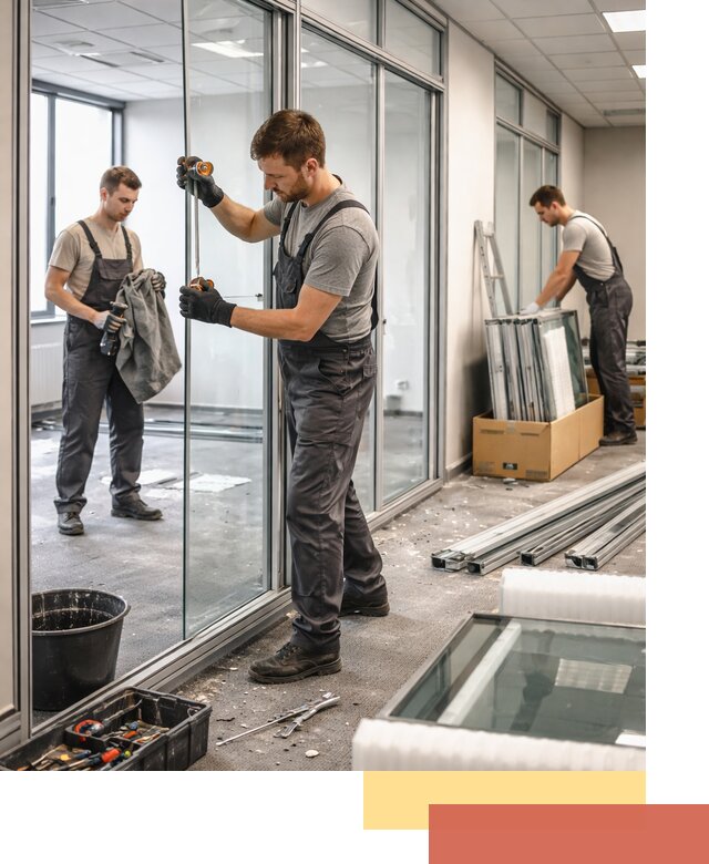 Демонтаж стеклянных перегородок в Жигулевске быстро и безопасно