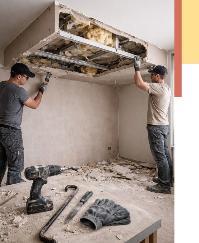 Демонтаж короба из гипсокартона в Жигулевске от 1538 руб. — быстро и недорого | ОТДЕЛОЧНИК-Жгл