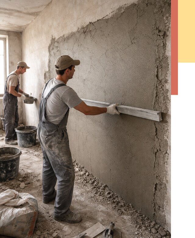 Цементная штукатурка стен в Жигулевске от 4554 руб/м2 — быстро и недорого | ОТДЕЛОЧНИК-Жгл