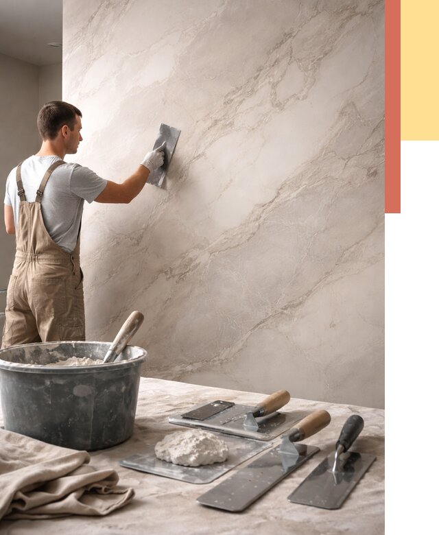 Декоративная штукатурка под мрамор в Жигулевске от 2833 руб./м² — быстро и недорого | ОТДЕЛОЧНИК-Жгл