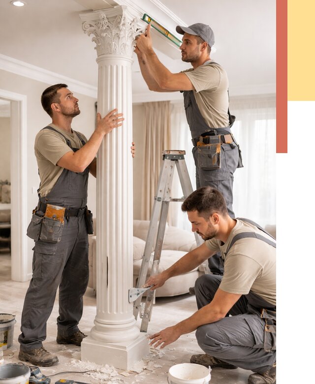 Установка декоративных колонн в Жигулевске от 12143 руб. под ключ | ОТДЕЛОЧНИК-Жгл