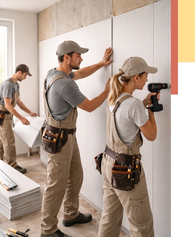 Монтаж ПВХ панелей на стены в Жигулевске от 455 руб/м2 — быстро и недорого | ОТДЕЛОЧНИК-Жгл