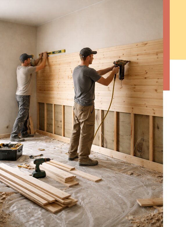 Монтаж деревянной вагонки на стены в Жигулевске от 7589 руб. | Услуги монтажа вагонки | ОТДЕЛОЧНИК-Жгл