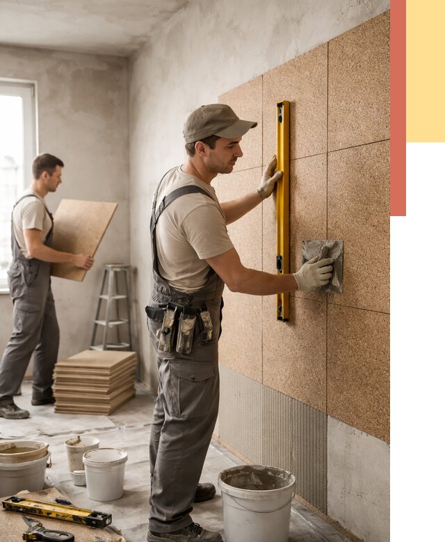 Монтаж пробковых панелей на стены в Жигулевске от 3542 руб. — ОТДЕЛОЧНИК-Жгл