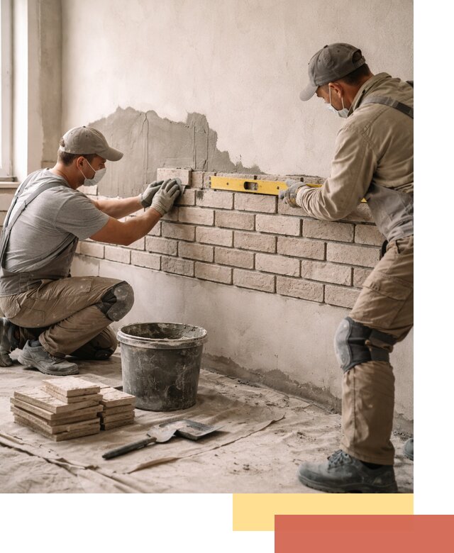 Монтаж декоративного кирпича профессионально в Жигулевске