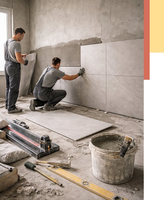 Облицовка стен керамогранитом в Жигулевске от 4250 руб./м² — услуги под ключ | ОТДЕЛОЧНИК-Жгл