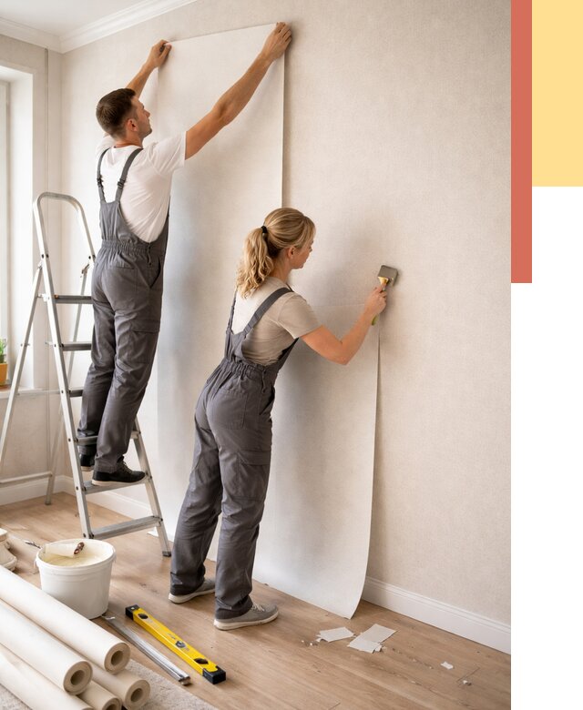 Поклейка флизелиновых обоев в Жигулевске от 6071 руб. | Быстро и недорого — ОТДЕЛОЧНИК-Жгл