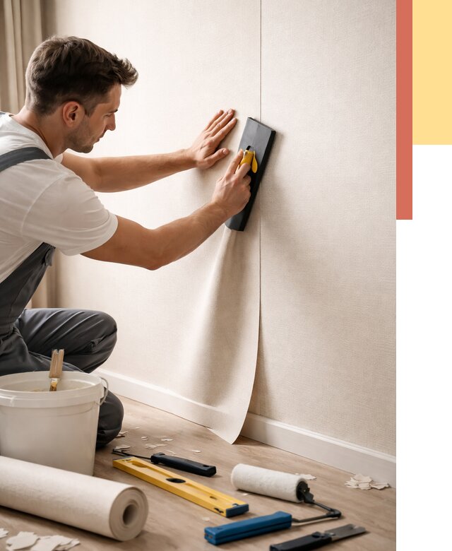 Поклейка виниловых обоев в Жигулевске от 4554 руб. | Быстро и недорого — ОТДЕЛОЧНИК-Жгл