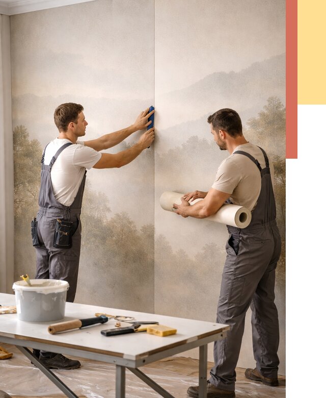 Поклейка фотообоев в Жигулевске от 8601 руб/м² — быстро и недорого | ОТДЕЛОЧНИК-Жгл