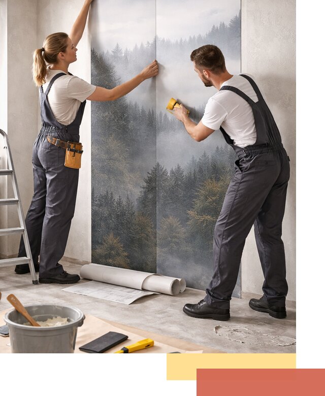 Поклейка фотообоев профессионально в Жигулевске под ключ