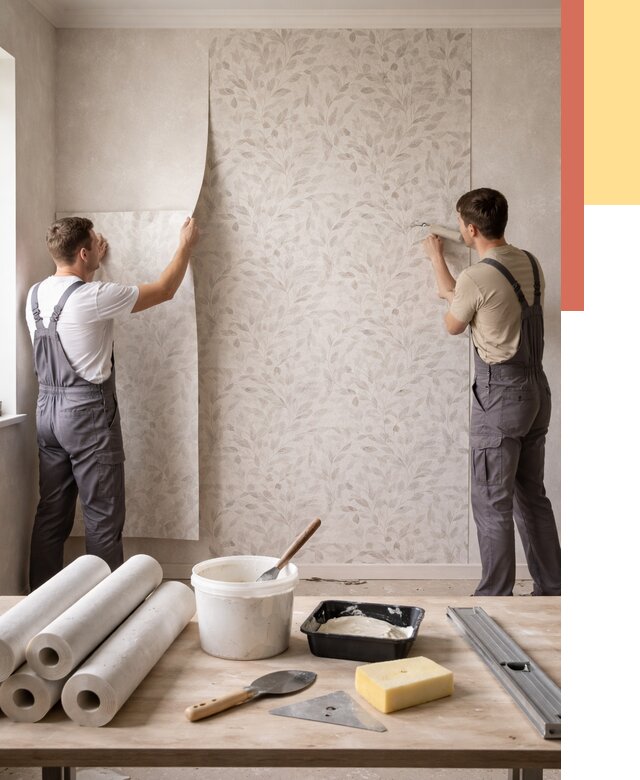 Поклейка обоев с подбором рисунка в Жигулевске от 3542 руб. | ОТДЕЛОЧНИК-Жгл - быстро и недорого