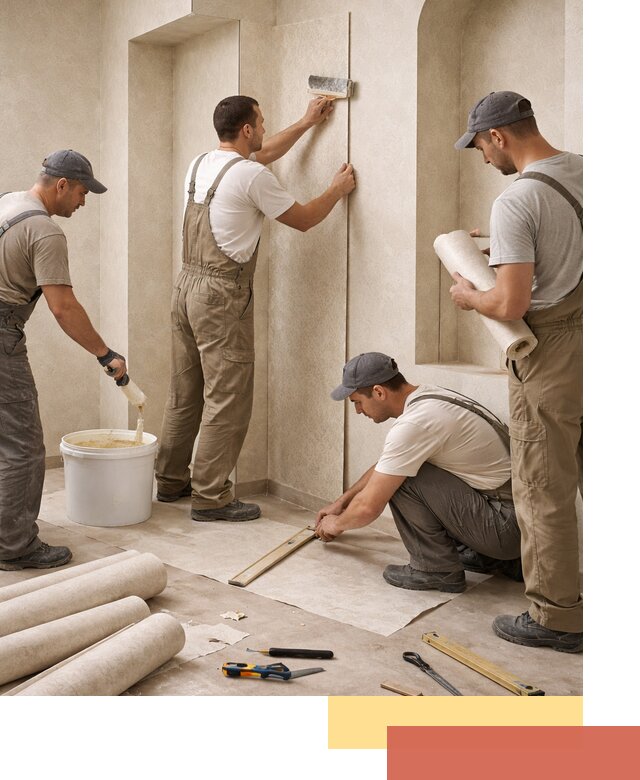 Поклейка обоев на сложные стены и неровные поверхности в Жигулевске