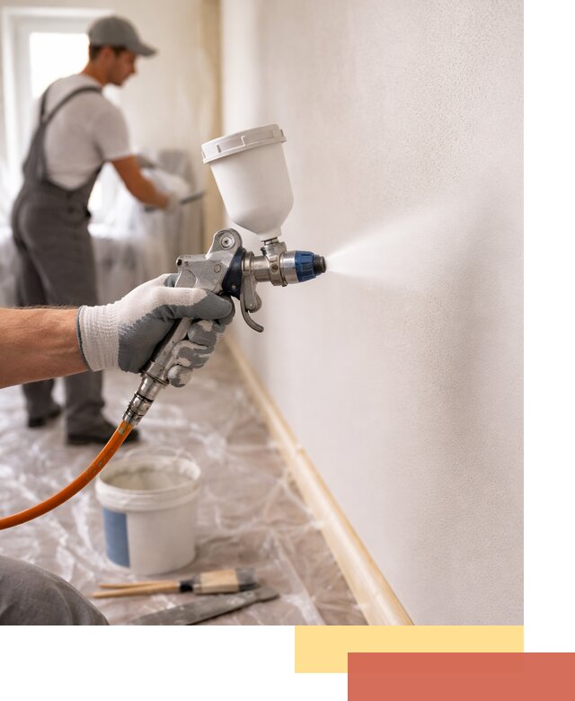 Покраска стен краскопультом в Жигулевске быстро и качественно