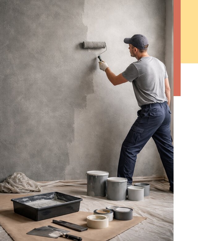 Покраска стен под бетон в Жигулевске от 658 руб. за м2 — быстро и недорого | ОТДЕЛОЧНИК-Жгл