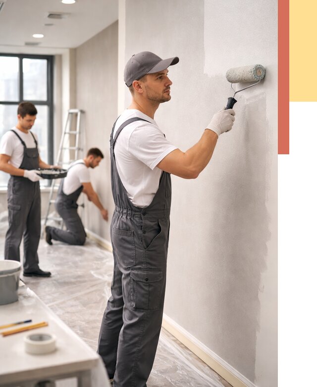 Покраска стен в офисе в Жигулевске от 8601 руб. — быстро и недорого | ОТДЕЛОЧНИК-Жгл