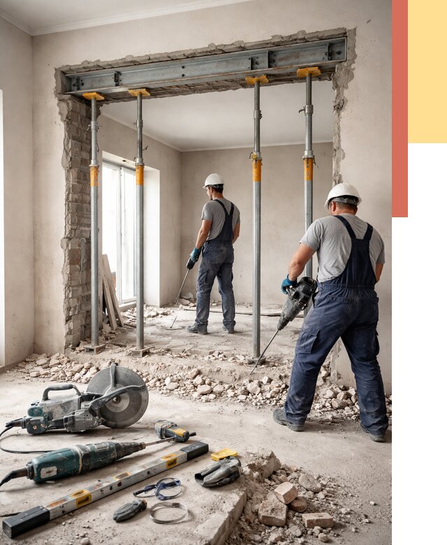 Прорезка проема в стене в Жигулевске от 4554 руб. — быстро и недорого | ОТДЕЛОЧНИК-Жгл