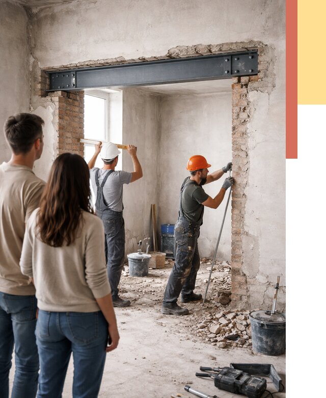 Усиление проема в стене в Жигулевске от 9613 руб. — усиление дверного проема металлоконструкцией | ОТДЕЛОЧНИК-Жгл