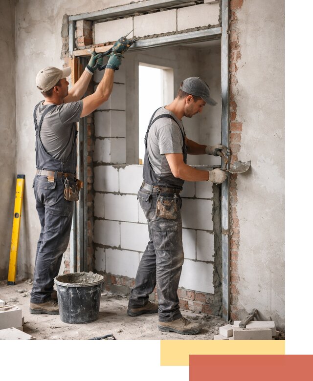 Закладка дверного проема под ключ в Жигулевске: демонтаж, монтаж, отделка