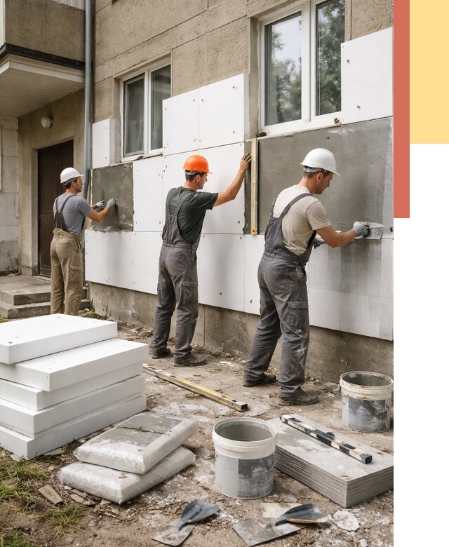 Утепление стен пенопластом в Жигулевске от 1771 руб. — недорого и под ключ | ОТДЕЛОЧНИК-Жгл