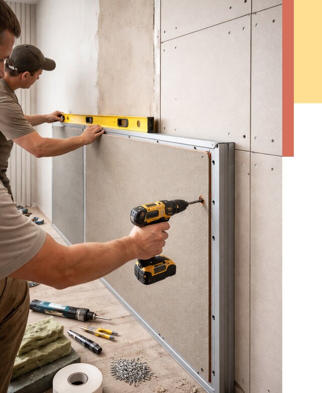 Шумоизоляция стен панелями ЗИПС в Жигулевске от 2226 руб./м² под ключ | ОТДЕЛОЧНИК-Жгл