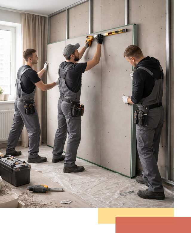 Шумоизоляция стен панелями ЗИПС в Жигулевске для жилых и коммерческих помещений