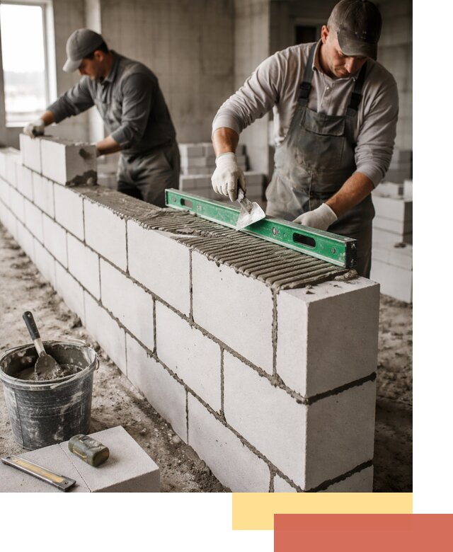 Кладка перегородок из газобетона в Жигулевске быстро и качественно
