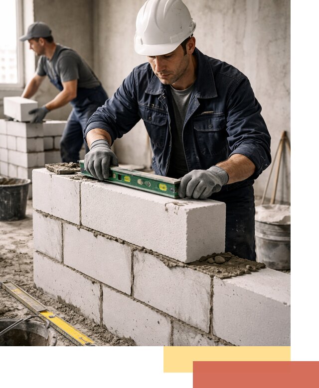 Кладка перегородок из пеноблока под ключ в Жигулевске