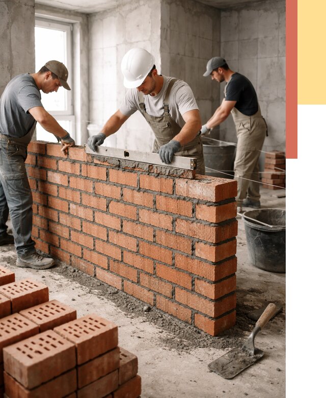 Кладка перегородок из кирпича в Жигулевске от 3542 руб. за м² | ОТДЕЛОЧНИК-Жгл