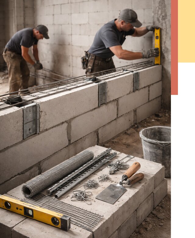 Армирование кладки перегородок в Жигулевске от 759 руб. под ключ | ОТДЕЛОЧНИК-Жгл