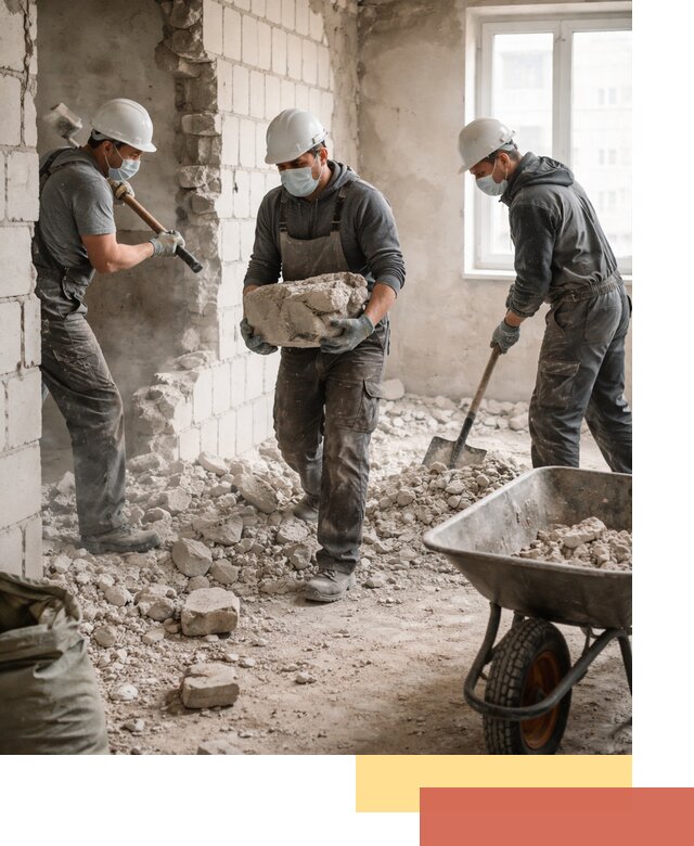 Демонтаж блочных перегородок в Жигулевске быстро и аккуратно