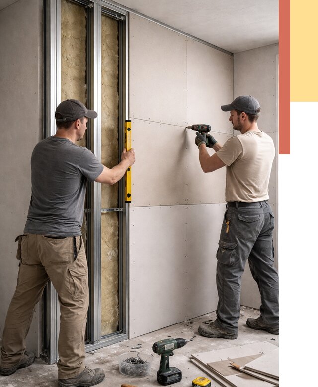 Монтаж двухслойной перегородки из гипсокартона в Жигулевске от 1467 руб. | ОТДЕЛОЧНИК-Жгл