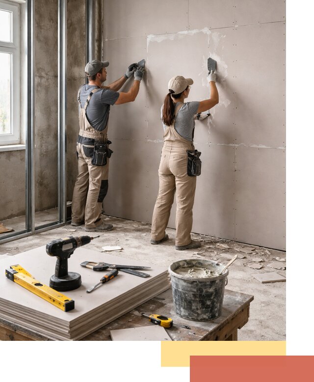 Монтаж двухслойной перегородки из гипсокартона в Жигулевске