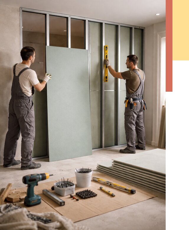 Перегородка из влагостойкого гипсокартона в Жигулевске от 4857 руб. — монтаж под ключ | ОТДЕЛОЧНИК-Жгл