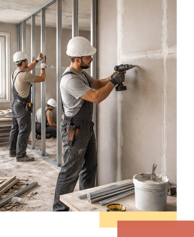 Перегородки из огнестойкого гипсокартона в Жигулевске под ключ