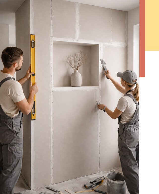 Перегородка из гипсокартона с нишей в Жигулевске от 3289 руб. под ключ | ОТДЕЛОЧНИК-Жгл