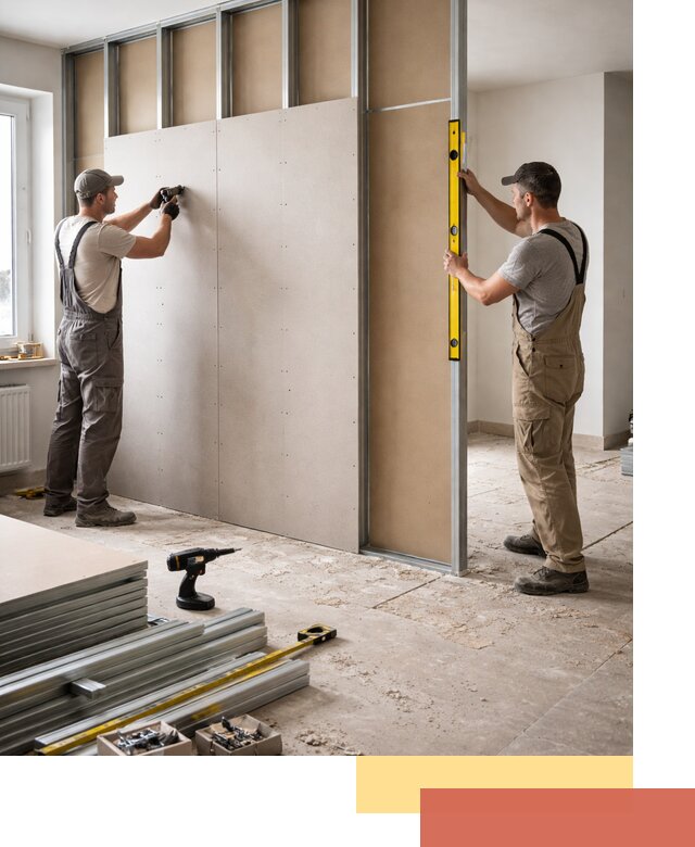 Зонирующая перегородка из гипсокартона под ключ в Жигулевске