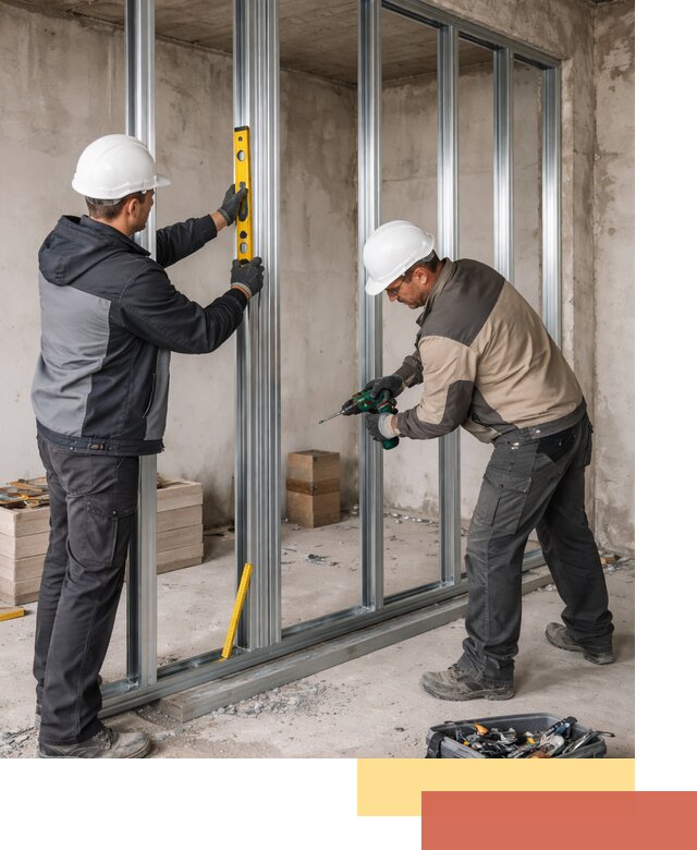 Монтаж каркаса перегородки из профиля в Жигулевске