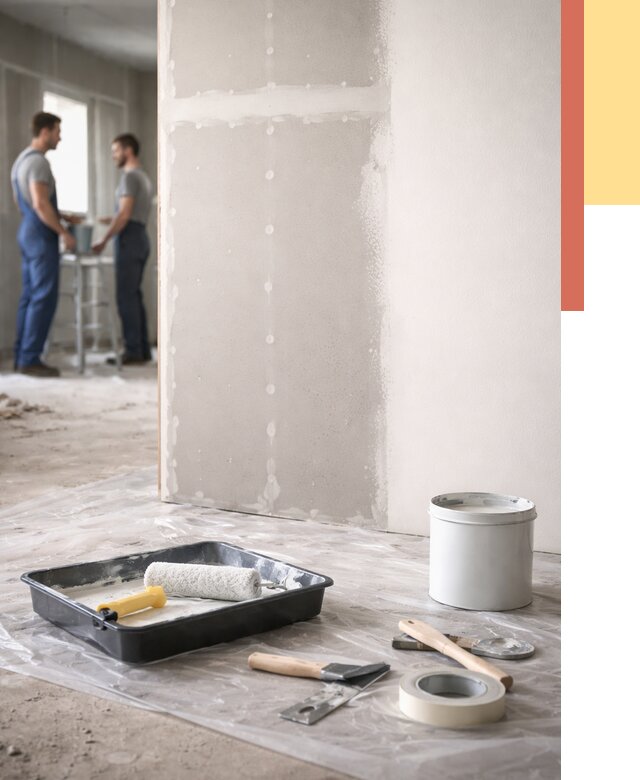 Покраска перегородок из гипсокартона в Жигулевске от 4554 руб. под ключ | ОТДЕЛОЧНИК-Жгл