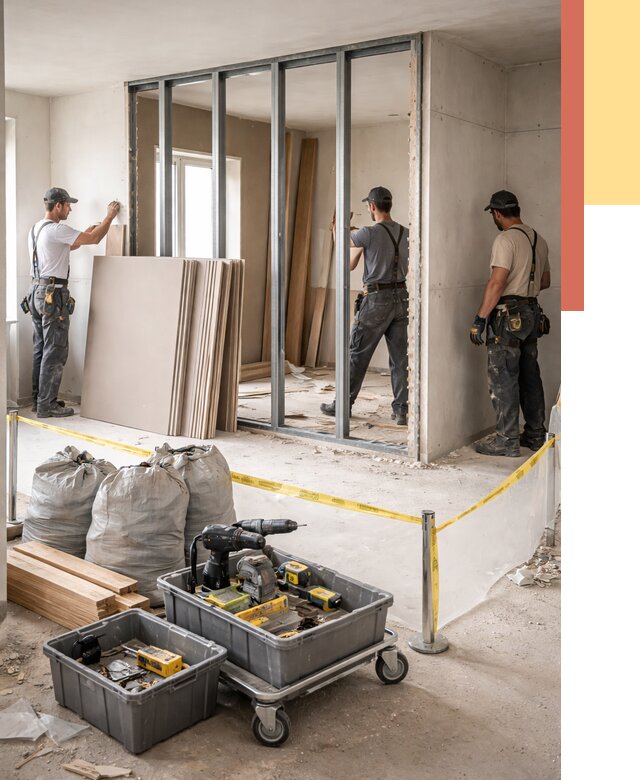 Перенос гипсокартонной перегородки в Жигулевске под ключ от 4554 руб. | Демонтаж и монтаж – ОТДЕЛОЧНИК-Жгл