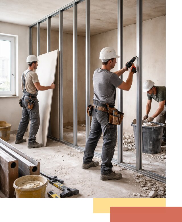 Перенос гипсокартонной перегородки в Жигулевске профессионально и быстро