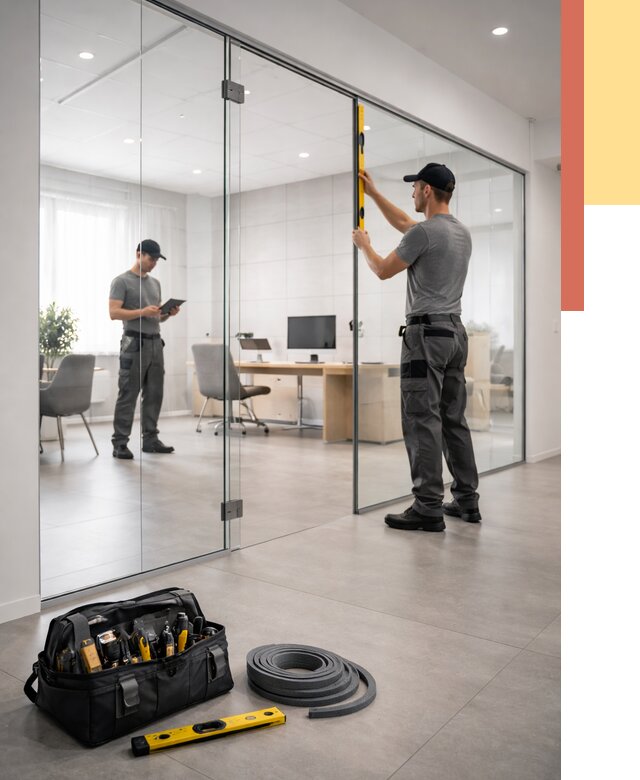 Цельностеклянные перегородки под ключ в Жигулевске от 9613 руб. — монтаж и цены | ОТДЕЛОЧНИК-Жгл