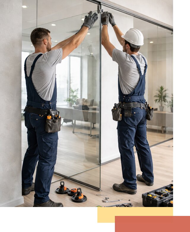 Безрамные стеклянные перегородки под ключ в Жигулевске