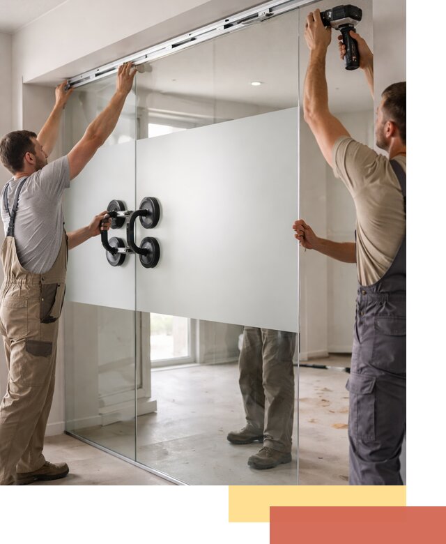 Матовые стеклянные перегородки под ключ в Жигулевске