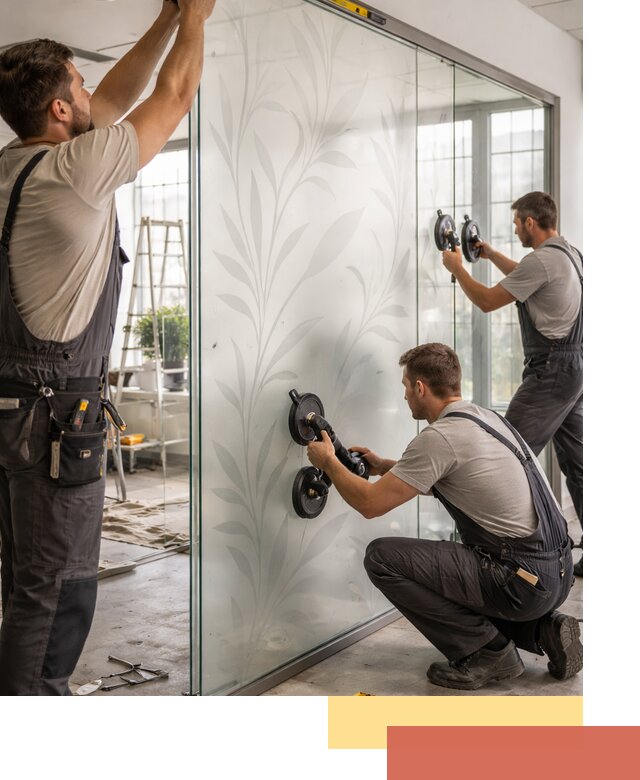 Стеклянные перегородки с рисунком на заказ в Жигулевске